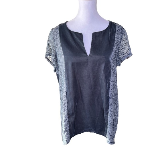 Dolan x Anthropologie - Velvet Veneer Short Sleeve Tee Blouse Shirt Sz L - Picture 2 of 7